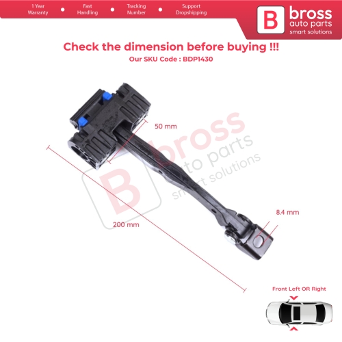 2 Pieces Front Door Stop Check Assy Limiter Strap for VW Golf Sportsvan AM1 AN1 2014-2020 510837249