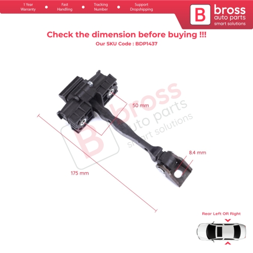 Rear Door Stop Check Assy Limiter Strap for VW T-Roc A11 D11 2017-On 5-Door 2GA839249B