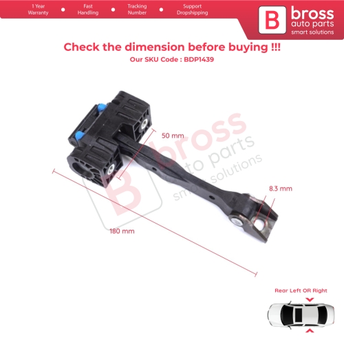 2 Pieces Rear Door Stop Check Assy Limiter Strap for VW Touran MK2 5T 2015-On 5TA839249A