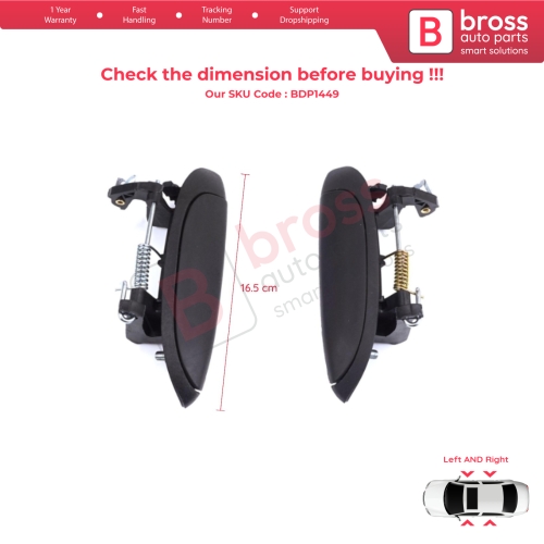 Exterior Door Handle Set for Renault Clio 2 Megane 1 Scenic 1 Symbol Thalia Logan Platina Lada Largus