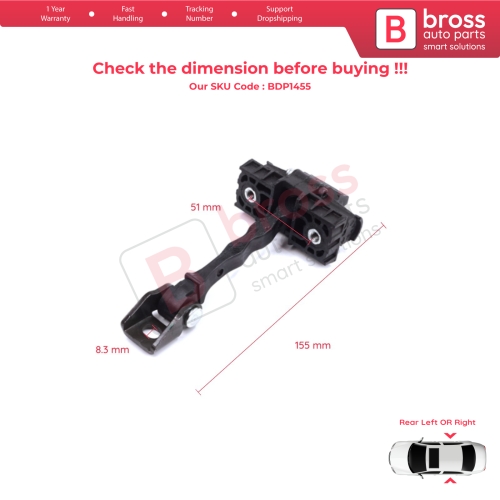 2 Pieces Rear Door Stop Check Assy Limiter Strap for Skoda Fabia MK2 5J MG 542 545 2006-2014 5J6839249D