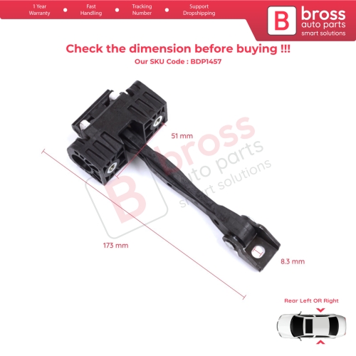 2 Pieces Rear Door Stop Check Assy Limiter Strap for Skoda Yeti 5L 2009-2017 5L0839249B