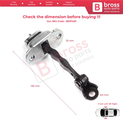 Front Door Stop Check Assy Limiter Strap for Skoda Fabia MK1 I 6Y 1999-2008 4/5 Door Praktik 6Y0837249F