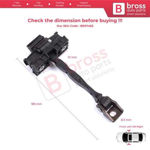 2 Pieces Front Door Stop Check Assy Limiter Strap for Skoda Fabia MK3 III NJ NJ3 NJ5 Praktik 2014-2022 6V0837249