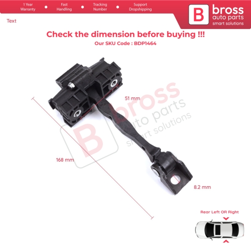 2 Pieces Rear Door Stop Check Assy Limiter Strap for Skoda Fabia MK3 III NJ NJ3 NJ5 Praktik 2014-2022 6V0839249