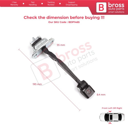 2 Pieces Front Door Stop Check Assy Limiter Strap for Skoda Octavia MK2 A5 1Z3 1Z5 2004-2013 1Z0837249D