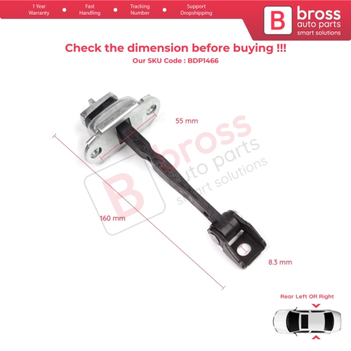 2 Pieces Rear Door Stop Check Assy Limiter Strap for Skoda Octavia MK2 A5 1Z3 1Z5 2004-2013 1Z0839249D