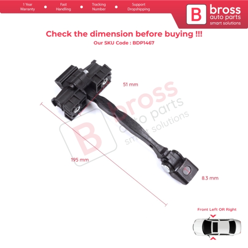 2 Pieces Front Door Stop Check Assy Limiter Strap for Skoda Octavia MK3 III A7 5E 5E3 5E5 2012-2021 5E0837249