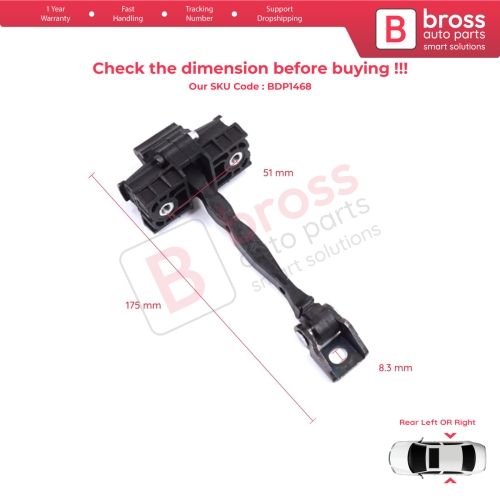 2 Pieces Rear Door Stop Check Assy Limiter Strap for Skoda Octavia MK3 III A7 5E 5E3 5E5 2012-2021 5E0839249