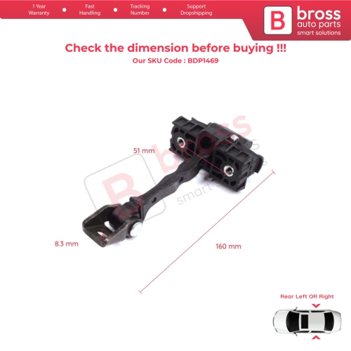 Rear Door Stop Check Assy Limiter Strap for Skoda Roomster 5J 5J7 2006-2015 Praktik 5J0839249C