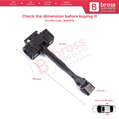 2 Pieces Rear Door Stop Check Assy Limiter Strap for Skoda Kodiaq MK1 I NS7 NV7 NS6 2016-2024 565839249