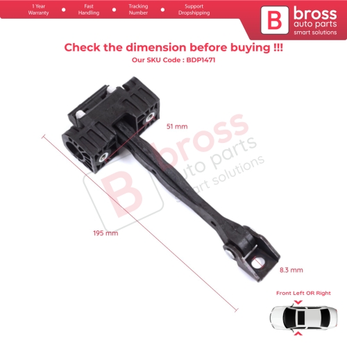 2 Pieces Front Door Stop Check Assy Limiter Strap for Skoda Kodiaq MK1 I NS7 NV7 NS6 2016-2024 565837249