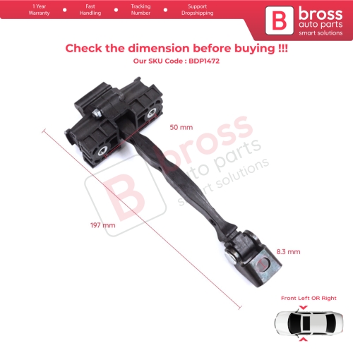 2 Pieces Front Door Stop Check Assy Limiter Strap for Skoda Kamiq NW4 Scala NW1 2019-On 654837249