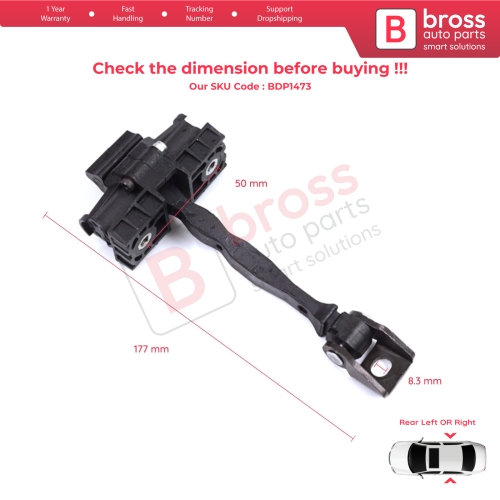2 Pieces Rear Door Stop Check Assy Limiter Strap for Skoda Kamiq NW4 Scala NW1 2019-On 654839249