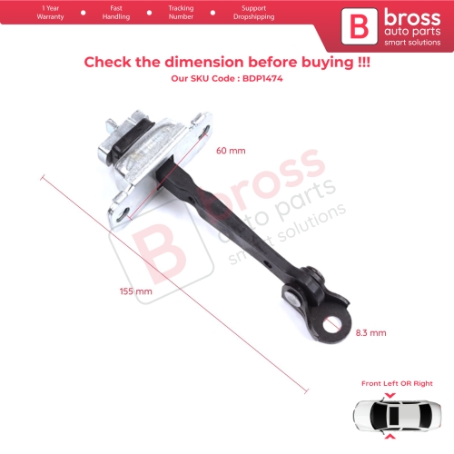 2 Pieces Front Door Stop Check Assy Limiter Strap for Honda Civic MK6 CR-V HR-V MK1 72380S04003 72340S04003