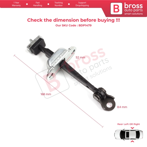 2 Pieces Rear Door Stop Check Assy Limiter Strap for Honda Civic MK8 VIII 2005-2013 HB FN FK Sedan FD FA 72340SNLT01