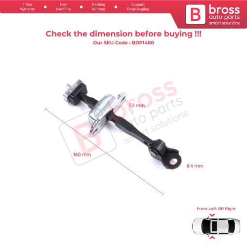 Front Door Stop Check Assy Limiter Strap for Honda Civic MK9 IX 2011-2016 HB Tourer FK Sedan FB FG 72380TV0E01