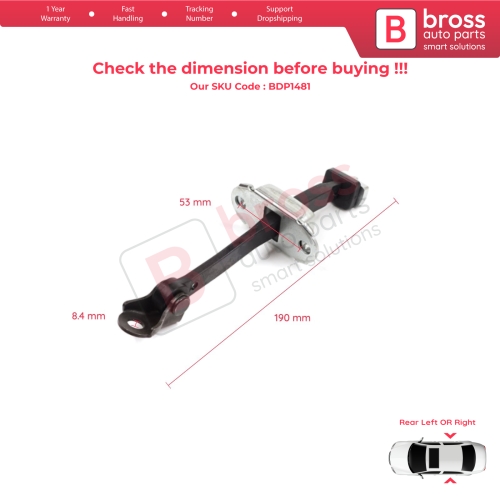 Rear Door Stop Check Assy Limiter Strap for Honda Civic MK9 IX 2011-2016 HB Tourer FK Sedan FB FG 72840TV0E01