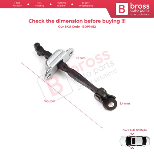 Front Door Stop Check Assy Limiter Strap for Honda Civic MK10 X 2016-2021 Insight MK3 III ZE4 72380TBAA01