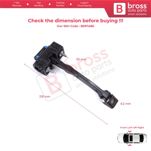 2 Pieces Front Door Stop Check Assy Limiter Strap for Mercedes Sprinter MK3 III 907 910 VS30 2018-On A9107201700