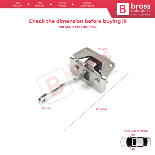 2 Pieces Front Door Stop Check Assy Limiter Strap for Audi A2 8Z0 2000-2005 8Z0837249