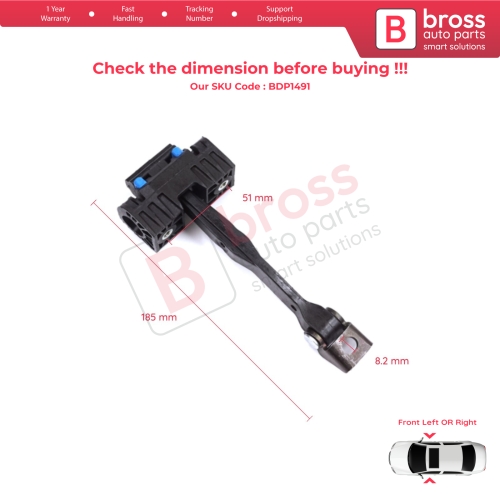 Front Door Stop Check Assy Limiter Strap for Audi A3 MK3 8V 8VA 8VF 2012- 2021 5-Door Sportback S3 RS3 8V4837249A