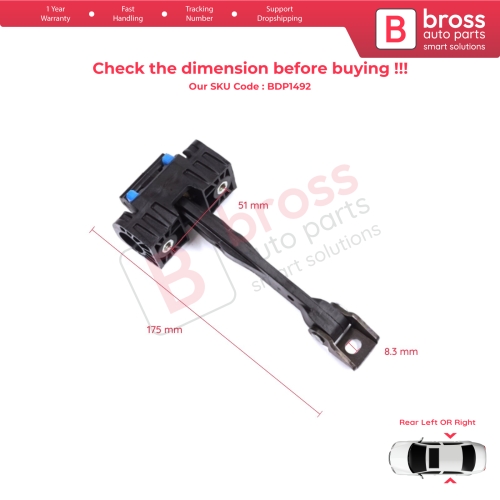 Rear Door Stop Check Assy Limiter Strap for Audi A3 MK3 8V 8VA 8VF 2012- 2021 5-Door Sportback S3 RS3 8V4839249A