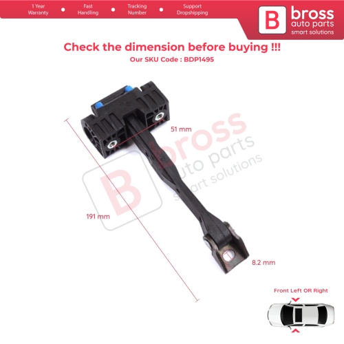 2 Pieces Front Door Stop Check Assy Limiter Strap for Audi A4 S4 B9 8W 8WH 8W5 8WD 8WJ 8W2 8WC 2015-On 8W0837249