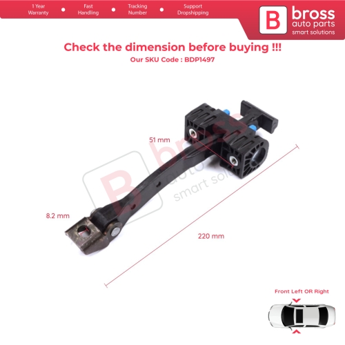 2 Pieces Front Door Stop Check Assy Limiter Strap for Audi A5 S5 8T B8 Sportback 8TA 2007-2017 8T8837249C