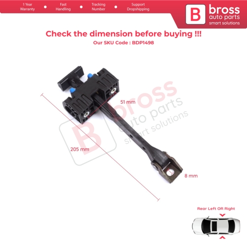 2 Pieces Rear Door Stop Check Assy Limiter Strap for Audi A5 S5 8T B8 Sportback 8TA 2007-2017 8T8839249C