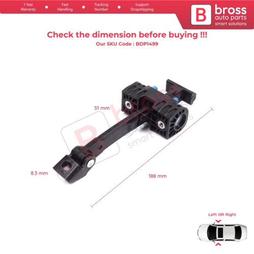 2 Pieces Front Door Stop Check Assy Limiter Strap for Audi A5 S5 B8 Coupe Convertible 8T3 8F7 2007-2017 8T0837203A