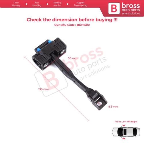 2 Pieces Front Door Stop Check Assy Limiter Strap for Audi A6 S6 RS6 C7 4G 2010-2018 4G0837249C