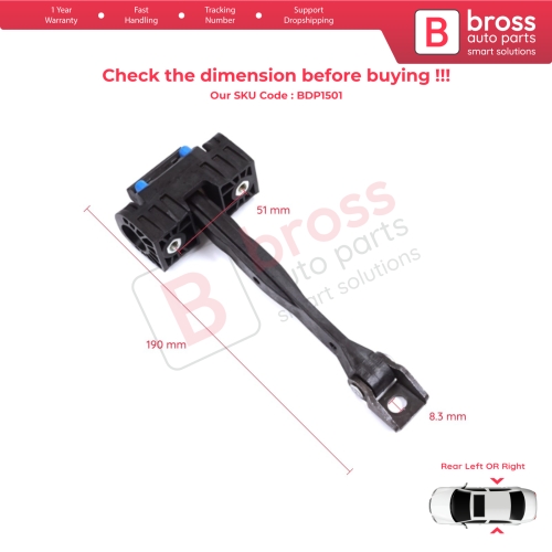 2 Pieces Rear Door Stop Check Assy Limiter Strap for Audi A6 S6 RS6 C7 4G 2010-2018 4G0839249B