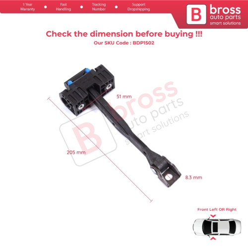 2 Pieces Front Door Stop Check Assy Limiter Strap for Audi Q2 SQ2 GAB GAG 2016-On 81A837249