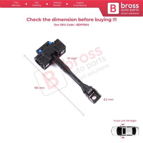 2 Pieces Front Door Stop Check Assy Limiter Strap for Audi Q3 RS MK1 8U 8UB 8UG 2011-2018 8U0837249C