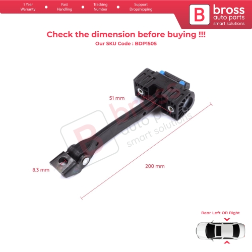 2 Pieces Rear Door Stop Check Assy Limiter Strap for Audi Q3 RS MK1 8U 8UB 8UG 2011-2018 8U0839249D
