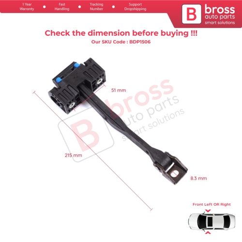 2 Pieces Front Door Stop Check Assy Limiter Strap for Audi Q5 SQ5 8R 8RB 2008-2018 Porsche Macan 95B 2014-2019 8R0837249F