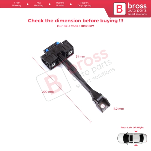 2 Pieces Rear Door Stop Check Assy Limiter Strap for Audi Q5 SQ5 8R 8RB 2008-2018 Porsche Macan 95B 2014-2019 8R0839249F