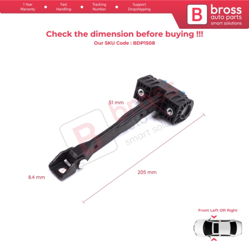 2 Pieces Front Door Stop Check Assy Limiter Strap for Audi Q7 SQ7 MK2 II 4M 2015-On 4M0837249