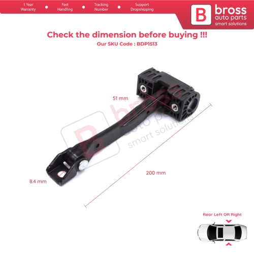 2 Pieces Rear Door Stop Check Assy Limiter Strap for Audi Q5 SQ5 MK2 II FY 80A 2016-2025 80A839249