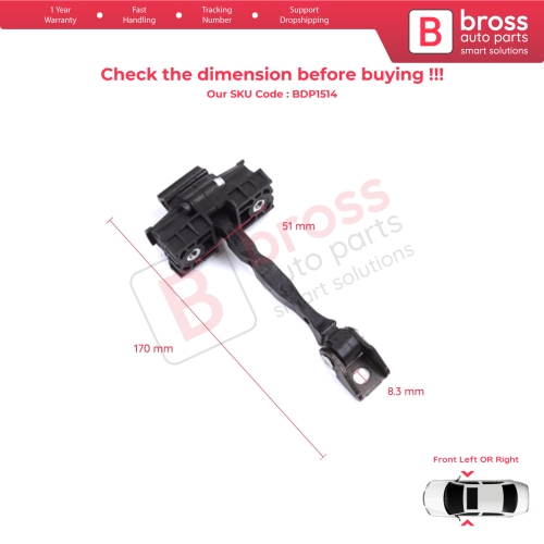 2 Pieces Front Door Stop Check Assy Limiter Strap for Seat Toledo MK4 KG Skoda Rapid 2012-2019 5JA837249E
