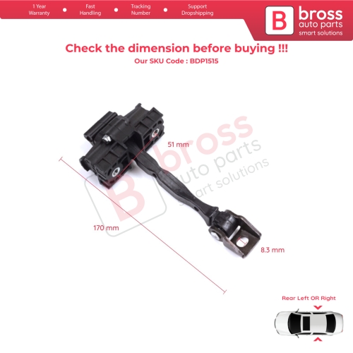 2 Pieces Rear Door Stop Check Assy Limiter Strap for Seat Toledo MK4 KG Skoda Rapid 2012-2019 5JA839249E