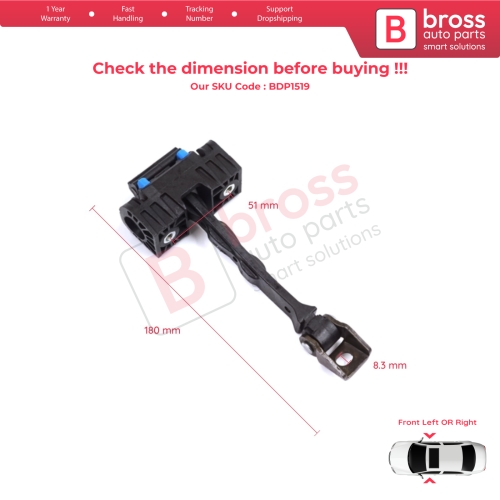 2 Pieces Front Door Stop Check Assy Limiter Strap for Seat Ibiza MK4 IV SC 6J1 6P5 2008-2018 Coupe Sportcoupe 6J3837249D