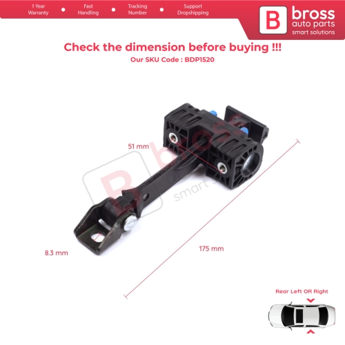 2 Pieces Rear Door Stop Check Assy Limiter Strap for Seat Ibiza MK4 IV 6J 6P ST 2008-2017 6J4839249B
