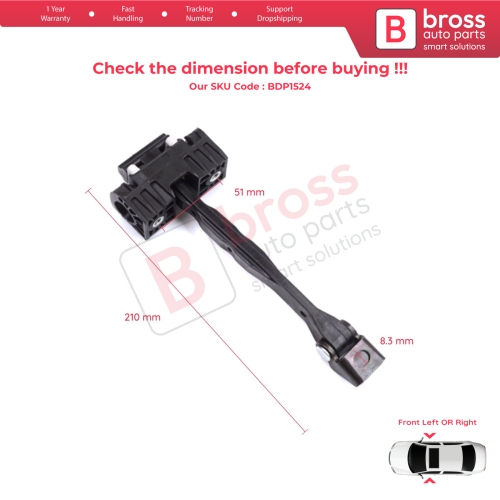 2 Pieces Front Door Stop Check Assy Limiter Strap for Skoda Karoq NU7 ND7 Seat Cupra Ateca KH 57A837203