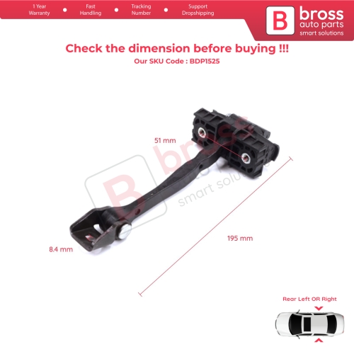 2 Pieces Rear Door Stop Check Assy Limiter Strap for Skoda Karoq NU7 ND7 Seat Cupra Ateca KH 57A839203