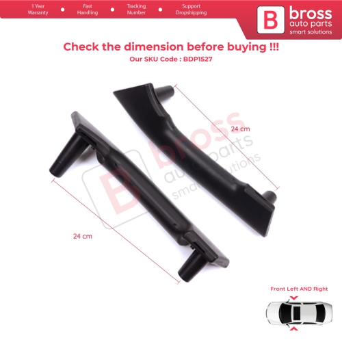 Front Inner Door Handle Grip Black Left Right for Renault Master MK3 Nissan NV400 Interstar Vauxhall Opel Movano B 8200730608