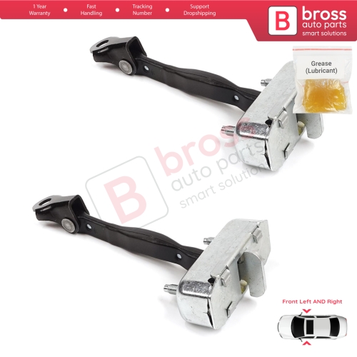 2 Pieces Front Door Stop Check Assy Limiter Strap for Toyota Corolla E120 2000-2007 Verso MK1 2001-2004 68610-12170