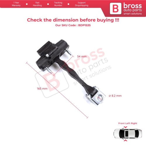 2 Pieces Front Door Stop Check Assy Limiter Strap for Fiat 500 E 332 Electric 52192408