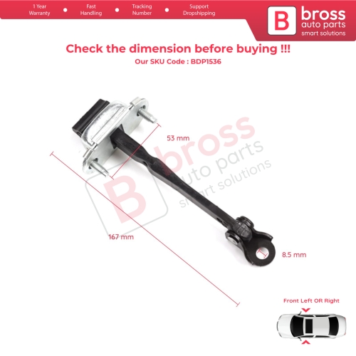 Front Door Stop Check Assy Limiter Strap for Dacia Renault Sandero MK3 LJI Jogger Logan LJI Taliant 804303250R